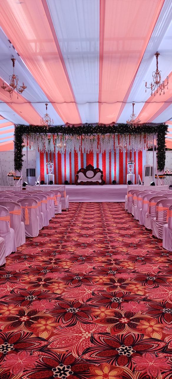 Outdoor wedding setup